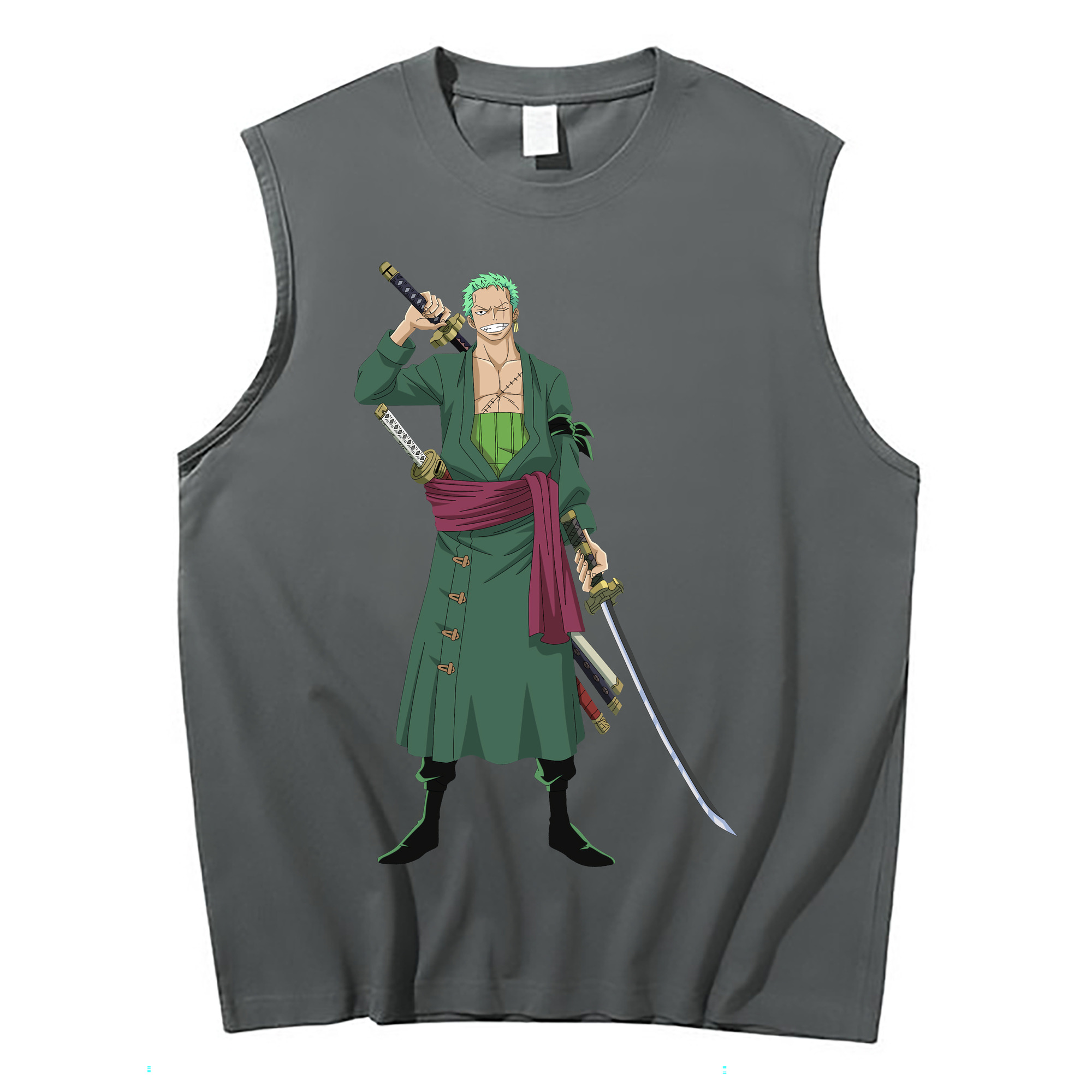 ワンピース ロロノア・ゾロ ONE PIECE Roronoa Zoro コットン100％タンクトップ（フロントプリント）